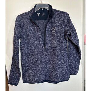 Antigua Women Dallas Cowboys Quarter Zip Pullover Fleece Jacket Size L